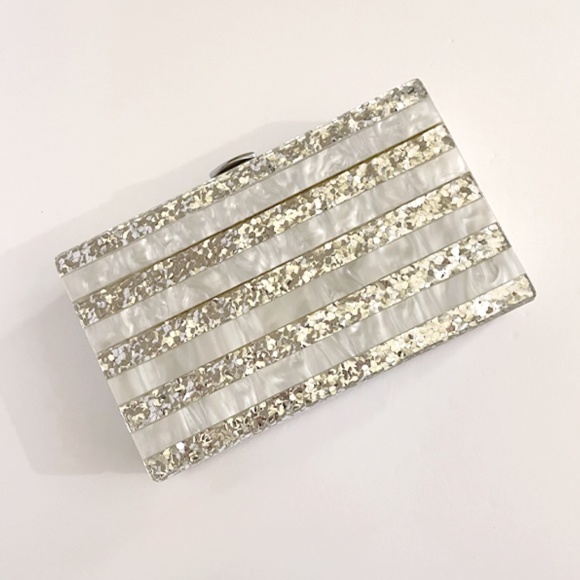 LUCITE GLITTER EVENING BAG NWT - Picture 5 of 13